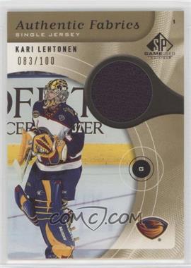 2005-06 SP Game Used Edition - Authentic Fabrics - Gold #AF-KL - Kari Lehtonen /100