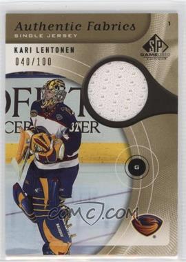 2005-06 SP Game Used Edition - Authentic Fabrics - Gold #AF-KL - Kari Lehtonen /100