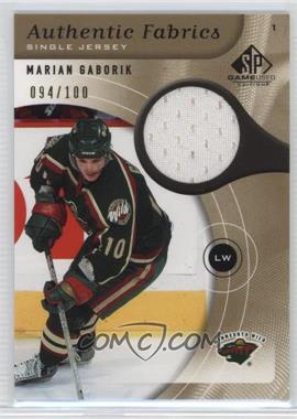 2005-06 SP Game Used Edition - Authentic Fabrics - Gold #AF-MG - Marian Gaborik /100