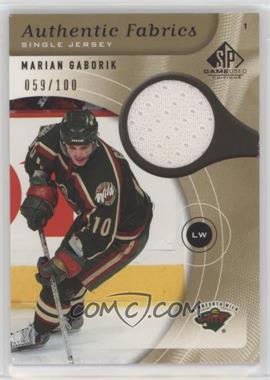 2005-06 SP Game Used Edition - Authentic Fabrics - Gold #AF-MG - Marian Gaborik /100 [EX to NM]