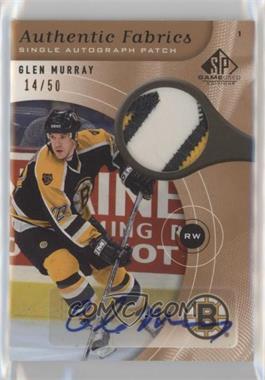 2005-06 SP Game Used Edition - Authentic Fabrics - Patch Autographs #AAP-GM - Glen Murray /50 [Good to VG‑EX]