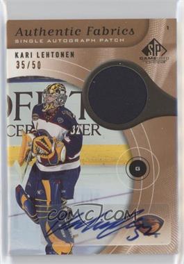 2005-06 SP Game Used Edition - Authentic Fabrics - Patch Autographs #AAP-KL - Kari Lehtonen /50
