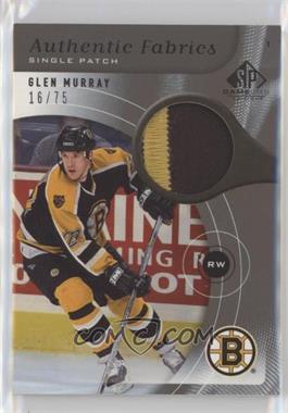 2005-06 SP Game Used Edition - Authentic Fabrics - Patch #AP-GM - Glen Murray /75