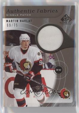 2005-06 SP Game Used Edition - Authentic Fabrics - Patch #AP-HV - Martin Havlat /75