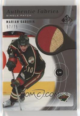 2005-06 SP Game Used Edition - Authentic Fabrics - Patch #AP-MG - Marian Gaborik /75