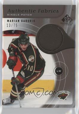 2005-06 SP Game Used Edition - Authentic Fabrics - Patch #AP-MG - Marian Gaborik /75