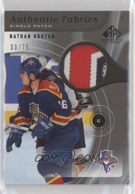 2005-06 SP Game Used Edition - Authentic Fabrics - Patch #AP-NH - Nathan Horton /75