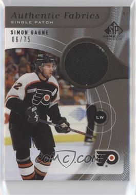 2005-06 SP Game Used Edition - Authentic Fabrics - Patch #AP-SG - Simon Gagne /75