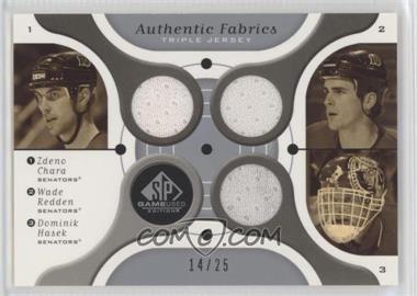 2005-06 SP Game Used Edition - Authentic Fabrics Triple #AF3-CRH - Zdeno Chara, Wade Redden, Dominik Hasek /25