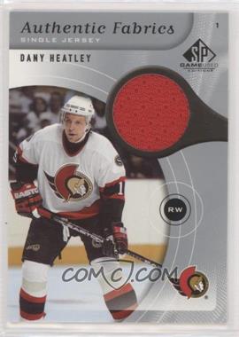 2005-06 SP Game Used Edition - Authentic Fabrics #AF-DH - Dany Heatley