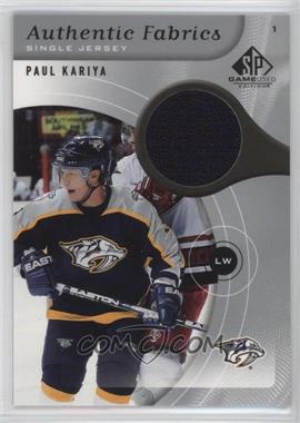 2005-06 SP Game Used Edition - Authentic Fabrics #AF-PK - Paul Kariya