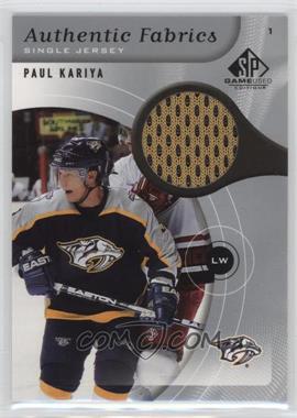 2005-06 SP Game Used Edition - Authentic Fabrics #AF-PK - Paul Kariya