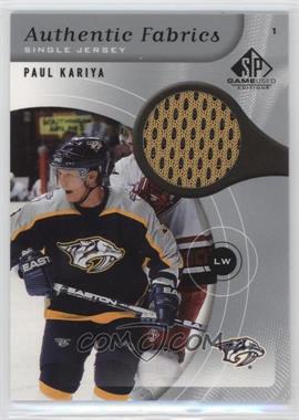 2005-06 SP Game Used Edition - Authentic Fabrics #AF-PK - Paul Kariya