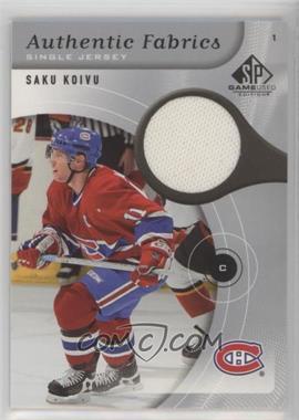 2005-06 SP Game Used Edition - Authentic Fabrics #AF-SK - Saku Koivu