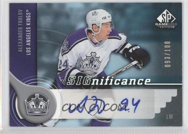 2005-06 SP Game Used Edition - SIGnificance #S-AF - Alex Frolov /100