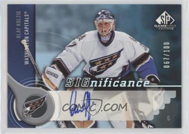 2005-06 SP Game Used Edition - SIGnificance #S-OK - Olaf Kolzig /100