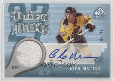 2005-06 SP Game Used Edition - Significant Numbers #SN-GM - Glen Murray /27