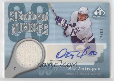 2005-06 SP Game Used Edition - Significant Numbers #SN-NA - Nik Antropov /80