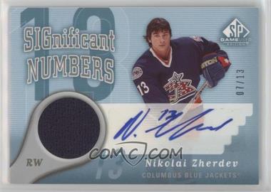 2005-06 SP Game Used Edition - Significant Numbers #SN-NZ - Nikolai Zherdev /13