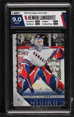 2005-06 Upper Deck - [Base] #216 - Young Guns - Henrik Lundqvist [HGA 9 MINT]