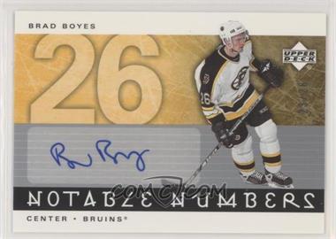 2005-06 Upper Deck - Notable Numbers Autographs #N-BB - Brad Boyes /24