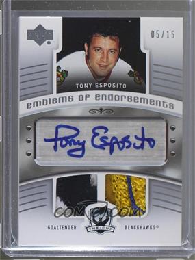 2005-06 Upper Deck The Cup - Emblems of Endorsement #EE-TE - Tony Esposito /15