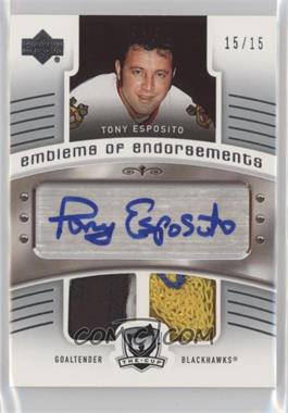 2005-06 Upper Deck The Cup - Emblems of Endorsement #EE-TE - Tony Esposito /15