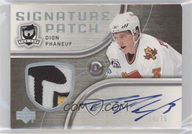 2005-06 Upper Deck The Cup - Signature Patches #SP-DP - Dion Phaneuf /75