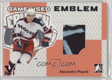 2006-07 In the Game Heroes and Prospects - Game-Used - Emblems ITG Vault Ruby #GUE-27 - Alexandre Picard /1