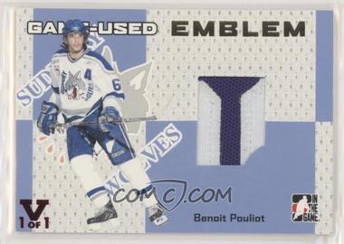2006-07 In the Game Heroes and Prospects - Game-Used - Emblems ITG Vault Ruby #GUE-41 - Benoit Pouliot /1