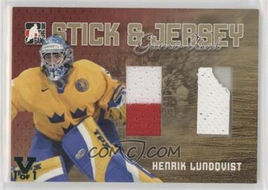 2006-07 In the Game Heroes and Prospects - Stick & Jersey - Gold ITG Vault Emerald #SJ-14 - Henrik Lundqvist /1