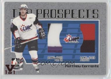 2006-07 In the Game Heroes and Prospects - Top Prospects - Silver ITG Vault Ruby #TP-12 - Matthew Corrente /1