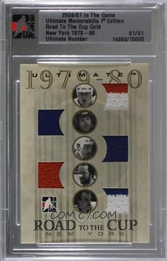2006-07 In the Game Ultimate Memorabilia 7th Edition - Road to the Cup - Gold #_BPTSN - New York 1979-80 - Mike Bossy, Denis Potvin, Bryan Trottier, Billy Smith, Bob Nystrom /1 [Uncirculated]