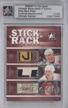 2006-07 In the Game Ultimate Memorabilia 7th Edition - Stick Rack - Silver #_HYC - Brett Hull, Steve Yzerman, Dino Ciccarelli /25 [Uncirculated]