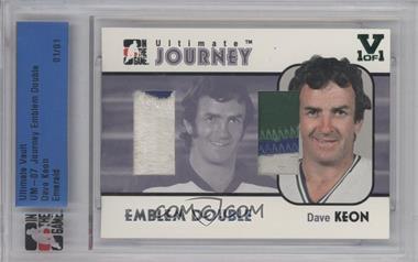 2006-07 In the Game Ultimate Memorabilia 7th Edition - Ultimate Journey Emblem - Double Silver 14-15 ITG Vault Emerald #_DAKE - Dave Keon /1 [Uncirculated]