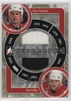 Steve Yzerman, Patrick Coulombe, Paul Coffey #/70