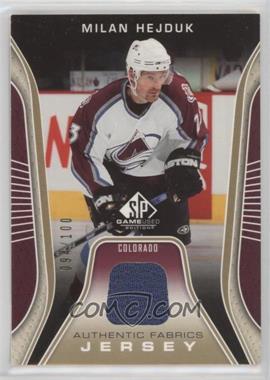 2006-07 SP Game Used Edition - Authentic Fabrics - Gold Jersey #AF-MH - Milan Hejduk /100