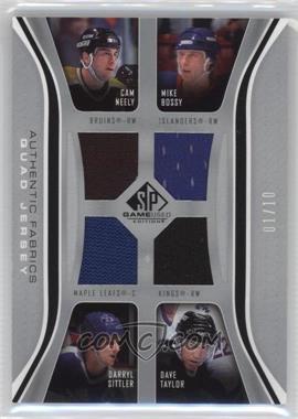 2006-07 SP Game Used Edition - Authentic Fabrics Quads #AF4-NMBT - Mike Bossy, Cam Neely, Darryl Sittler, Dave Taylor /10