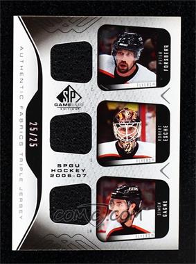 2006-07 SP Game Used Edition - Authentic Fabrics Triple #AF3-PHI - Robert Esche, Peter Forsberg, Simon Gagne /25