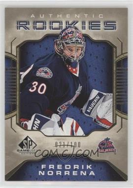 2006-07 SP Game Used Edition - [Base] - Gold #112 - Authentic Rookies - Fredrik Norrena /100