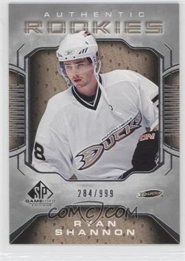 2006-07 SP Game Used Edition - [Base] #102 - Authentic Rookies - Ryan Shannon /999