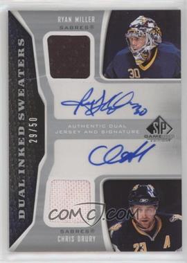 2006-07 SP Game Used Edition - Dual Inked Sweaters #IS2-DM - Chris Drury, Ryan Miller /50 [EX to NM]