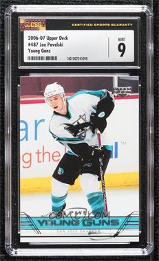 2006-07 Upper Deck - [Base] #487 - Young Guns - Joe Pavelski [CSG 9 Mint]