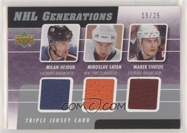 2006-07 Upper Deck - NHL Generations Triple Jersey #G3-HSS - Marek Svatos, Miroslav Satan, Milan Hejduk /25