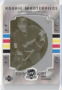 2006-07 Upper Deck Sweet Spot - [Base] - The Cup Masterpieces Printing Plate Yellow Framed #Y-102 - Ryan Shannon /1