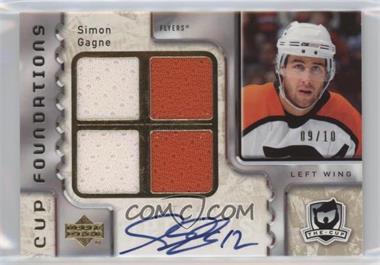 2006-07 Upper Deck The Cup - Cup Foundations Quad - Jersey Autographs #CQ-SG - Simon Gagne /10