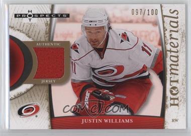 2007-08 Fleer Hot Prospects - Hot Materials - Red Hot #HM-JW - Justin Williams /100