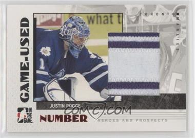 2007-08 In the Game Heroes and Prospects - Game-Used Number #GUN-36 - Justin Pogge
