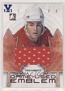 2007-08 In the Game O Canada - Game-Used Jersey - Emblem ITG Vault Sapphire #GUE-74 - Eric Lindros /1 [Noted]