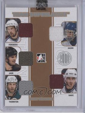 2007-08 In the Game Superlative - National Convention Team Superlative - Silver #TS-18 - Peter Forsberg, Jaromir Jagr, Joe Thornton, Dominik Hasek, Joe Sakic /9